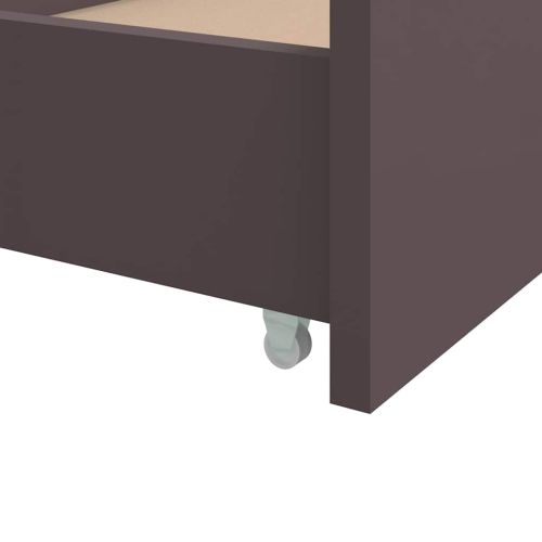 Рамка за легло с чекмеджета, тъмнокафява, бор масив, 90х200 см