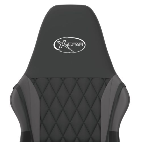 Масажен гейминг стол, черно и сиво, изкуствена кожа