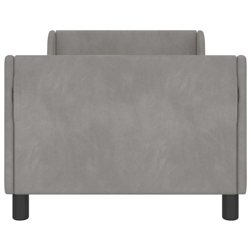 Легло за деца с табла с таблото Светлосиво 80 x 160 cm Кадифе