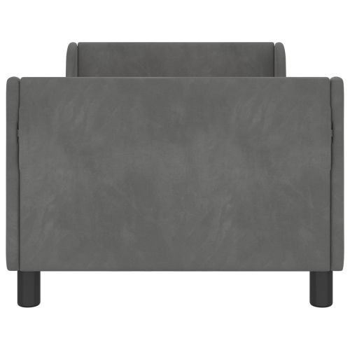 Легло за деца с табла с таблото Тъмен сив 80 x 160 cm Кадифе