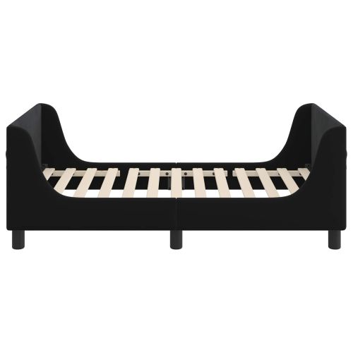 Легло за деца с табла с таблото Черно 80 x 160 cm Кадифе