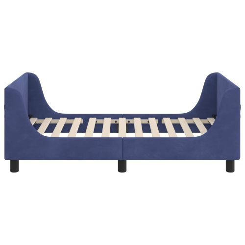 Легло за деца с табла Полицейско синьо 80 x 160 cm Кадифе