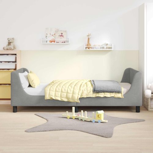 Легло за деца с табла с таблото Светлосиво 80 x 200 cm Кадифе