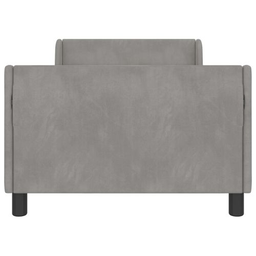 Легло за деца с табла с таблото Светлосиво 80 x 200 cm Кадифе