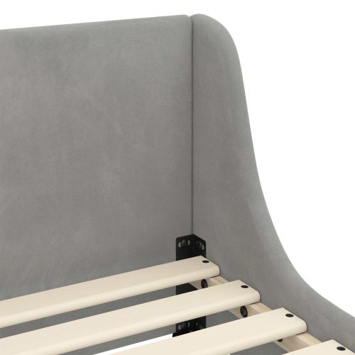 Легло за деца с табла с таблото Светлосиво 80 x 200 cm Кадифе