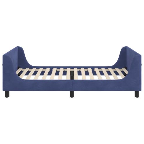 Легло за деца с табла Полицейско синьо 80 x 200 cm Кадифе