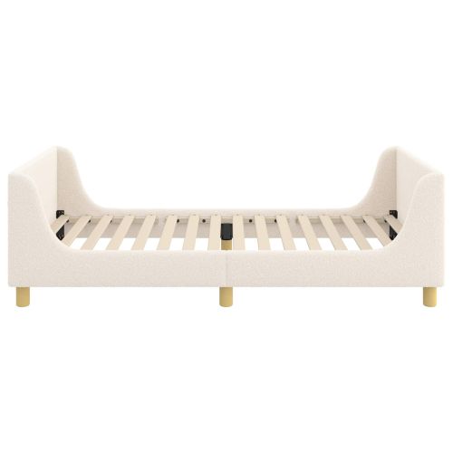 Легло за деца с табла с таблото Крем 90 x 200 cm Вълнена тъкан