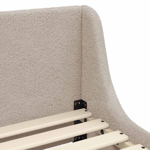 Легло за деца с табла Светлосиво 90 x 200 cm Вълнена тъкан