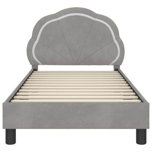 Легло за деца с табла с таблото Светлосиво 80 x 160 cm Кадифе