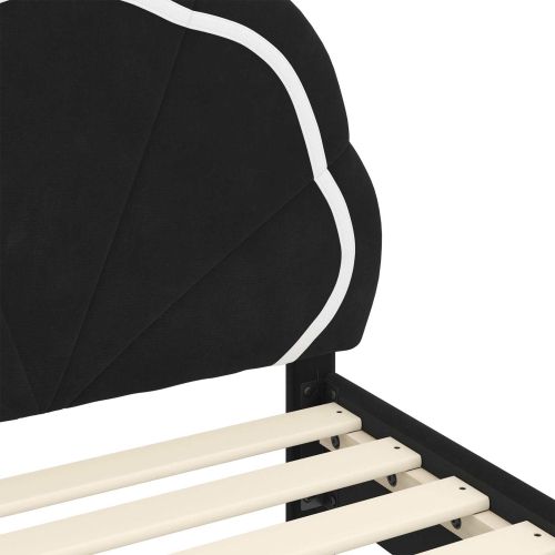 Легло за деца с табла с таблото Черно 80 x 200 cm Кадифе