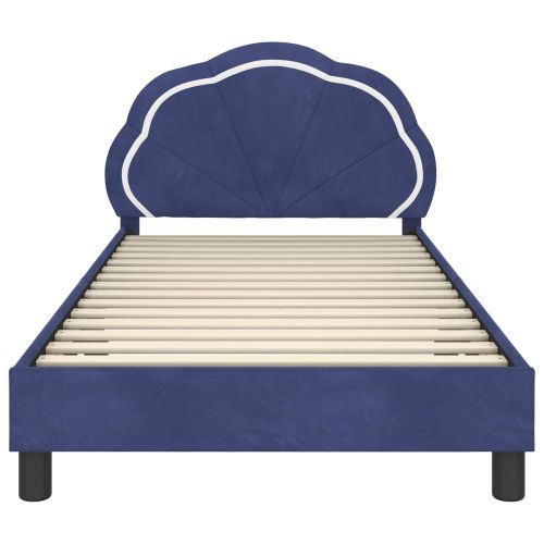 Легло за деца с табла Полицейско синьо 80 x 200 cm Кадифе