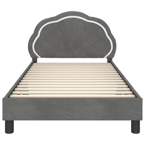 Легло за деца с табла с таблото Тъмен сив 90 x 190 cm Кадифе