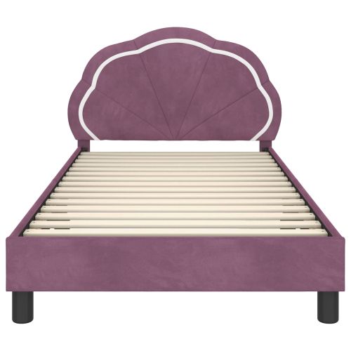 Легло за деца с табла с таблото Лилаво 90 x 190 cm Кадифе