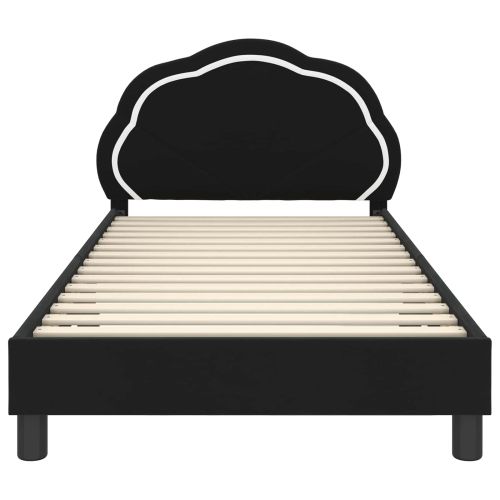 Легло за деца с табла с таблото Черно 90 x 200 cm Кадифе