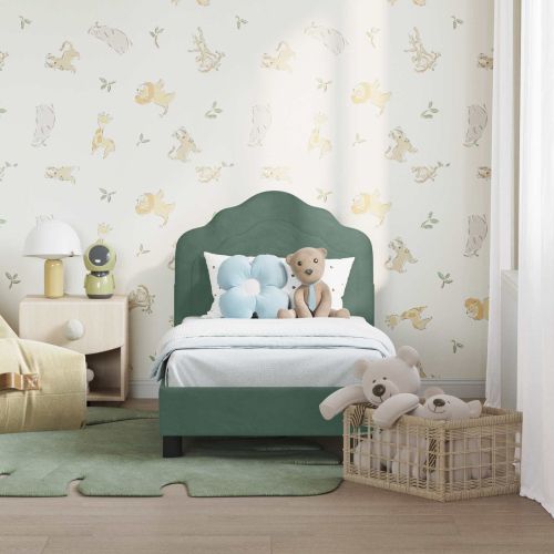 Легло за малко с главна дъска Морско зелено 70 x 140 cm Кадифе