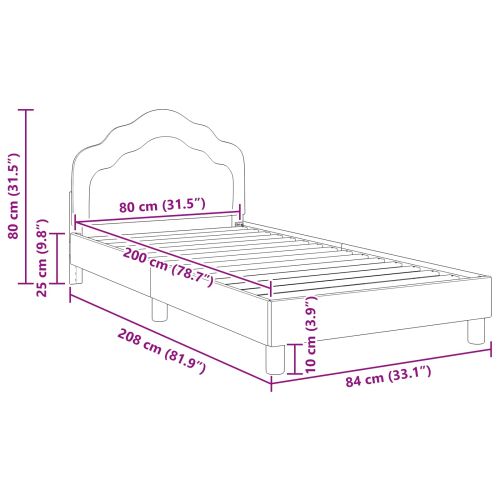 Легло за деца с табла Полицейско синьо 80 x 200 cm Кадифе