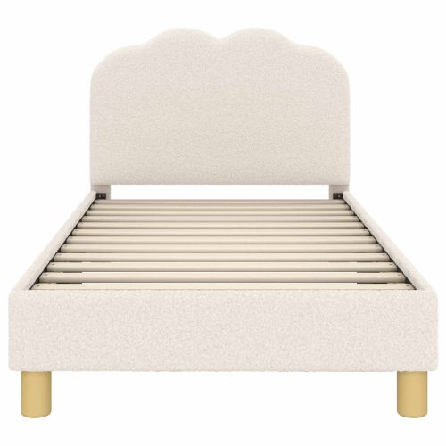 Легло за деца с табла с таблото Крем 80 x 160 cm Вълнена тъкан