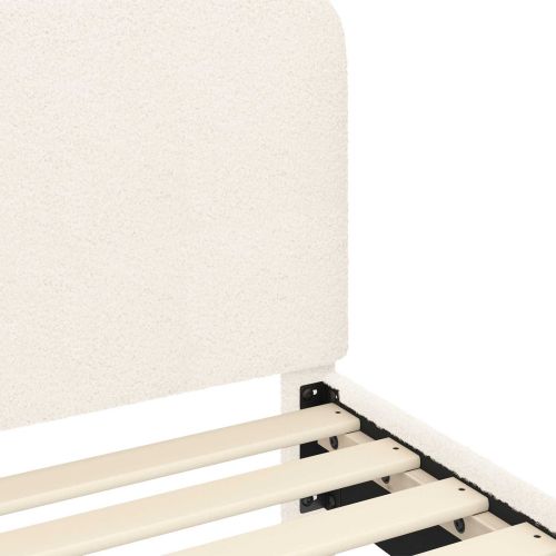 Легло за деца с табла с таблото Крем 80 x 160 cm Вълнена тъкан