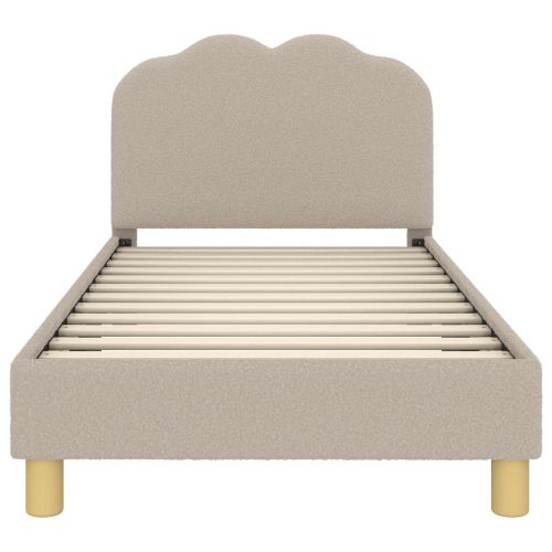 Легло за деца с табла Светлосиво 80 x 160 cm Вълнена тъкан