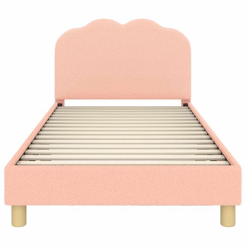 Легло за деца с табла Розово 90 x 190 cm Вълнена тъкан