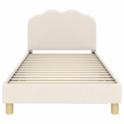 Легло за деца с табла с таблото Крем 90 x 200 cm Вълнена тъкан