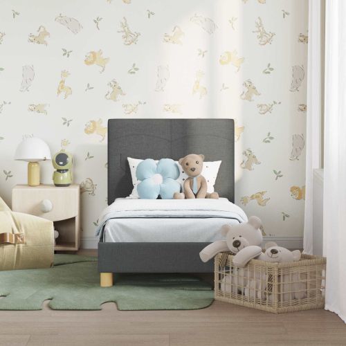 Легло за малко с главна дъска Тъмен сив 70 x 140 cm текстил