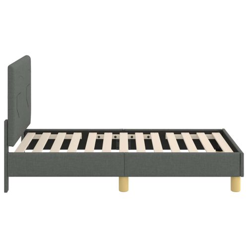 Легло за малко с главна дъска Тъмен сив 70 x 140 cm текстил