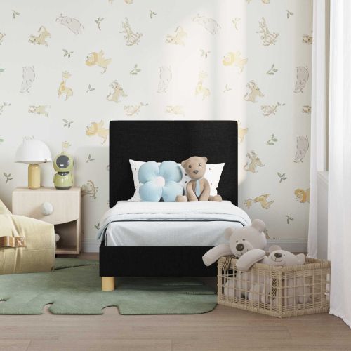 Легло за малко с главна дъска Черно 70 x 140 cm текстил