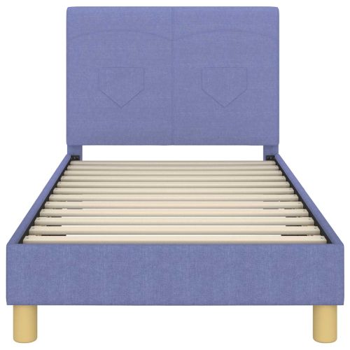 Легло за деца с табла с таблото Дънково син 80 x 160 cm текстил