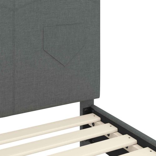 Легло за деца с табла с таблото Тъмен сив 90 x 190 cm текстил