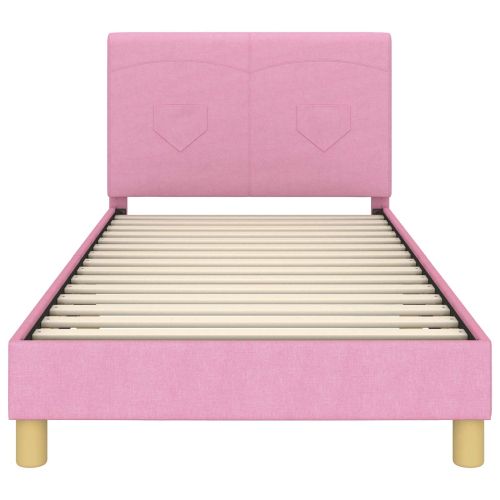 Легло за деца с табла с таблото Розово 90 x 190 cm текстил