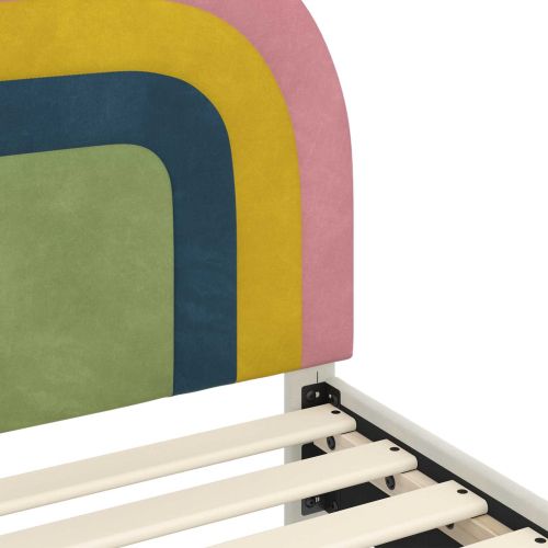 Легло за деца с табла с таблото Розово 90 x 190 cm Кадифе