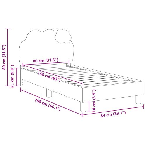 Легло за деца с табла с таблото Розово 80 x 160 cm PU