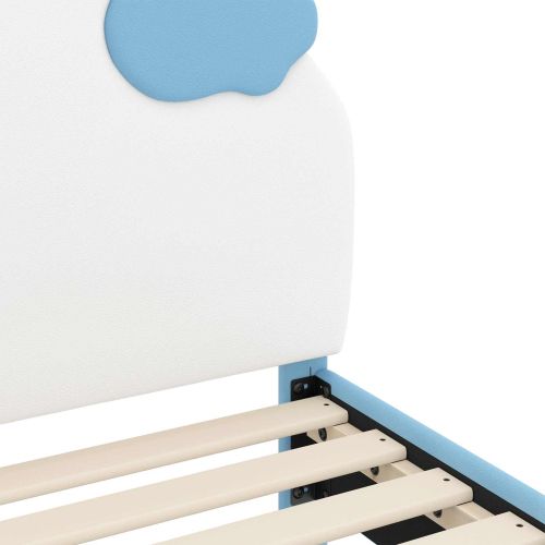 Легло за деца с табла с таблото Синьо 90 x 190 cm PU
