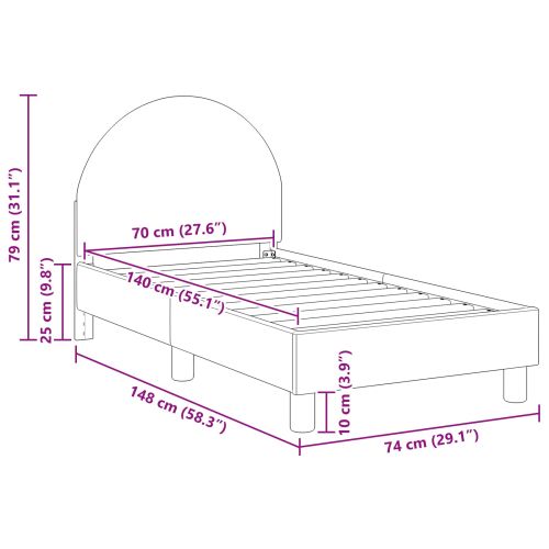 Легло за малко с главна дъска Крем 70 x 140 cm Вълнена тъкан