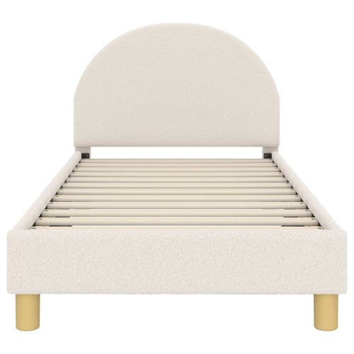 Легло за деца с табла с таблото Крем 80 x 160 cm Вълнена тъкан