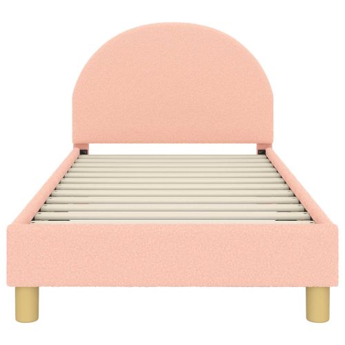 Легло за деца с табла Розово 80 x 160 cm Вълнена тъкан