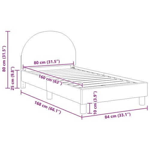 Легло за деца с табла Розово 80 x 160 cm Вълнена тъкан
