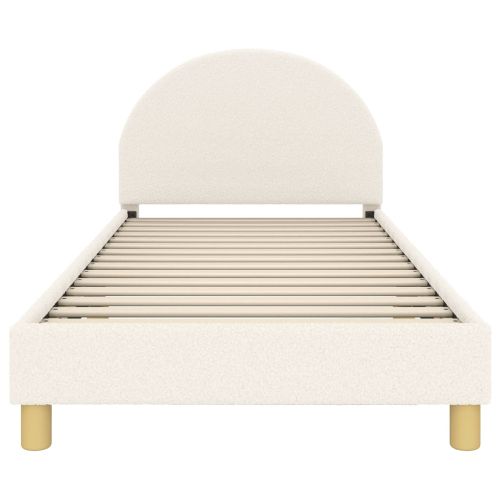 Легло за деца с табла с таблото Крем 80 x 200 cm Вълнена тъкан