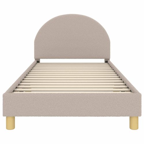 Легло за деца с табла Светлосиво 90 x 190 cm Вълнена тъкан