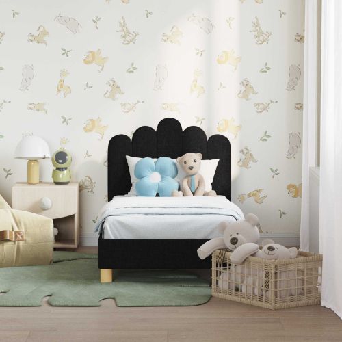 Легло за малко с главна дъска Черно 70 x 140 cm текстил