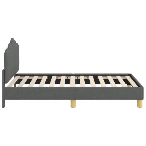 Легло за малко с главна дъска Тъмен сив 80 x 160 cm текстил