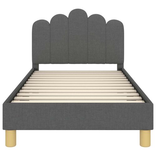 Легло за малко с главна дъска Тъмен сив 80 x 160 cm текстил