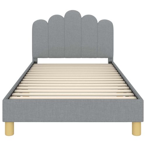 Легло за малко с главна дъска Светлосиво 80 x 200 cm текстил