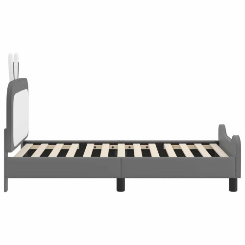 Легло за деца с табла с таблото Светлосиво 80 x 160 cm PU