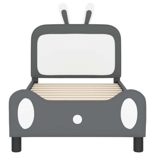 Легло за деца с табла с таблото Светлосиво 80 x 160 cm PU