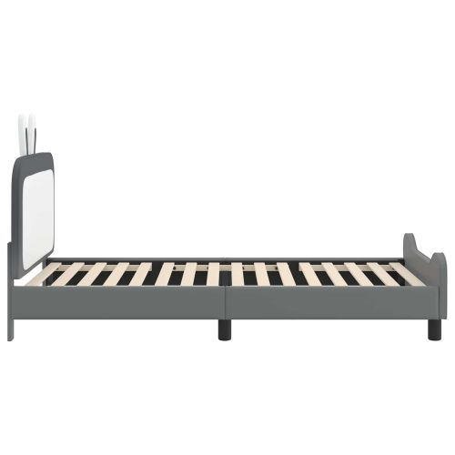 Легло за деца с табла с таблото Светлосиво 90 x 190 cm PU