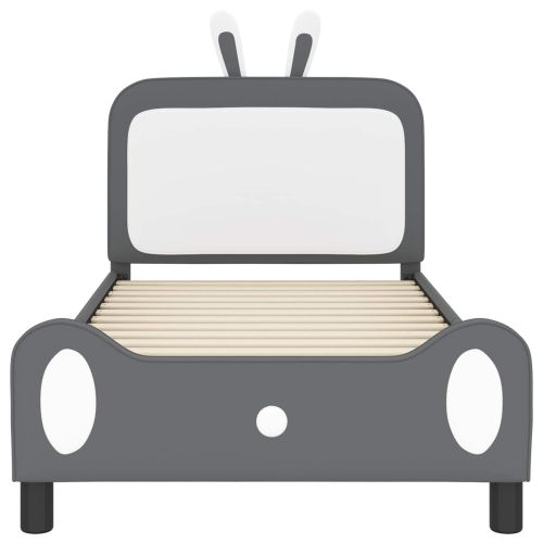 Легло за деца с табла с таблото Светлосиво 90 x 190 cm PU