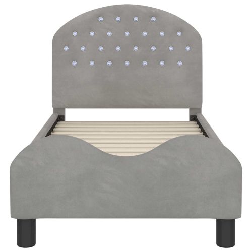 Легло за малко с главна дъска Светлосиво 70 x 140 cm Кадифе