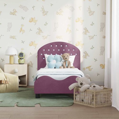 Легло за малко с главна дъска Лилаво 70 x 140 cm Кадифе